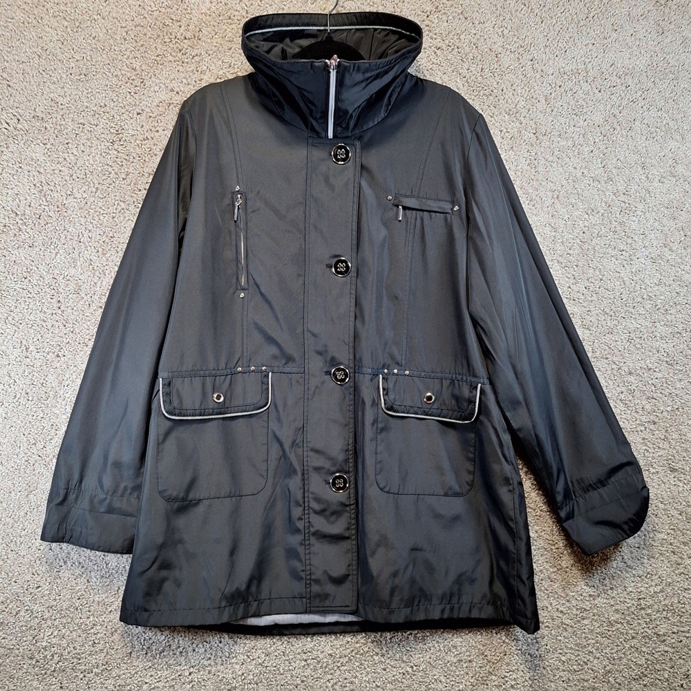 Christine Laure Jacket Womens Taille 4 Black Rain Utility Chic Outdoor Versatile